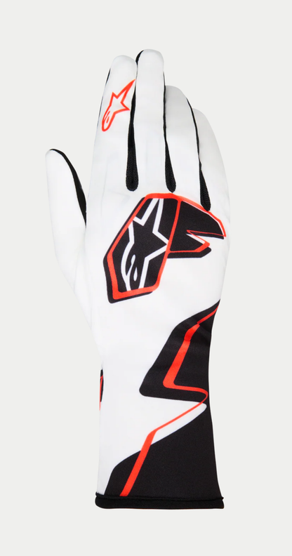 Guante de karting Alpinestars K-Race Graphic 1 blanco/negro/naranja intenso