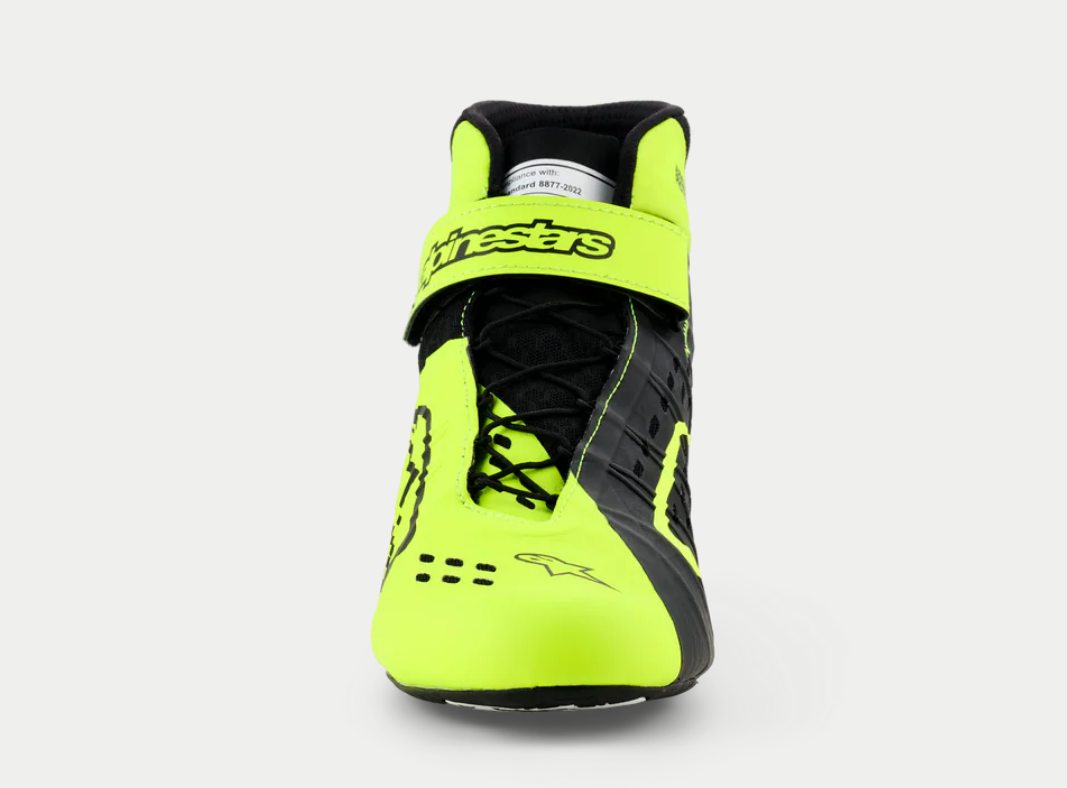 Zapatillas de kart Alpinestars KX V3 homologadas por la FIA, color amarillo fluorescente/negro