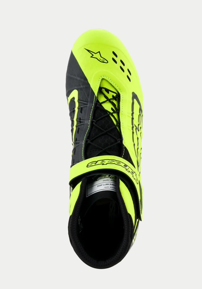 Zapatillas de kart Alpinestars KX V3 homologadas por la FIA, color amarillo fluorescente/negro