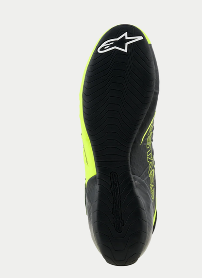 Zapatillas de kart Alpinestars KX V3 homologadas por la FIA, color amarillo fluorescente/negro