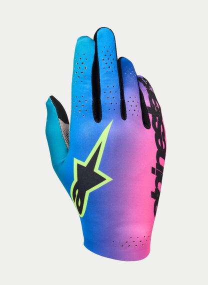 Guantes Alpinestars Sim Racing Graphic 2 Cian/Rosa/Amarillo Fluorescente