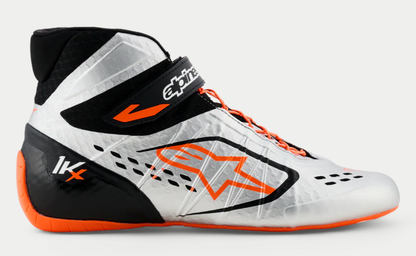 Zapatillas de kart Alpinestars KX V3 homologadas por la FIA en color naranja/plateado