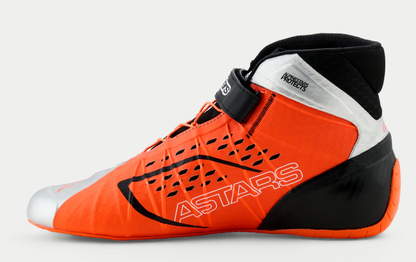 Zapatillas de kart Alpinestars KX V3 homologadas por la FIA en color naranja/plateado
