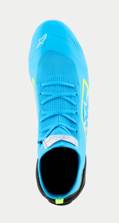 Zapatillas de karting Alpinestars Supertech K FIA, azul claro/amarillo fluorescente
