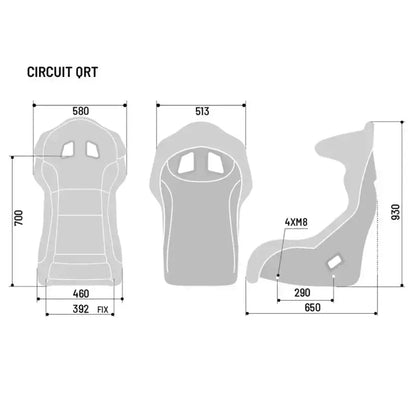 Sparco Circuit I/II QRT Fiberglass - Bucket seat - Black