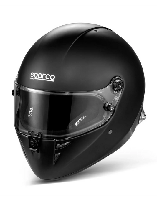 Sparco Stealth FIA 8878-2024 helm mat zwart hans clips - KartKings