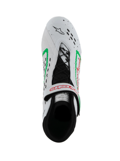 Zapatillas de kart Alpinestars KX V3 homologadas por la Fia Blanco/verde/rojo