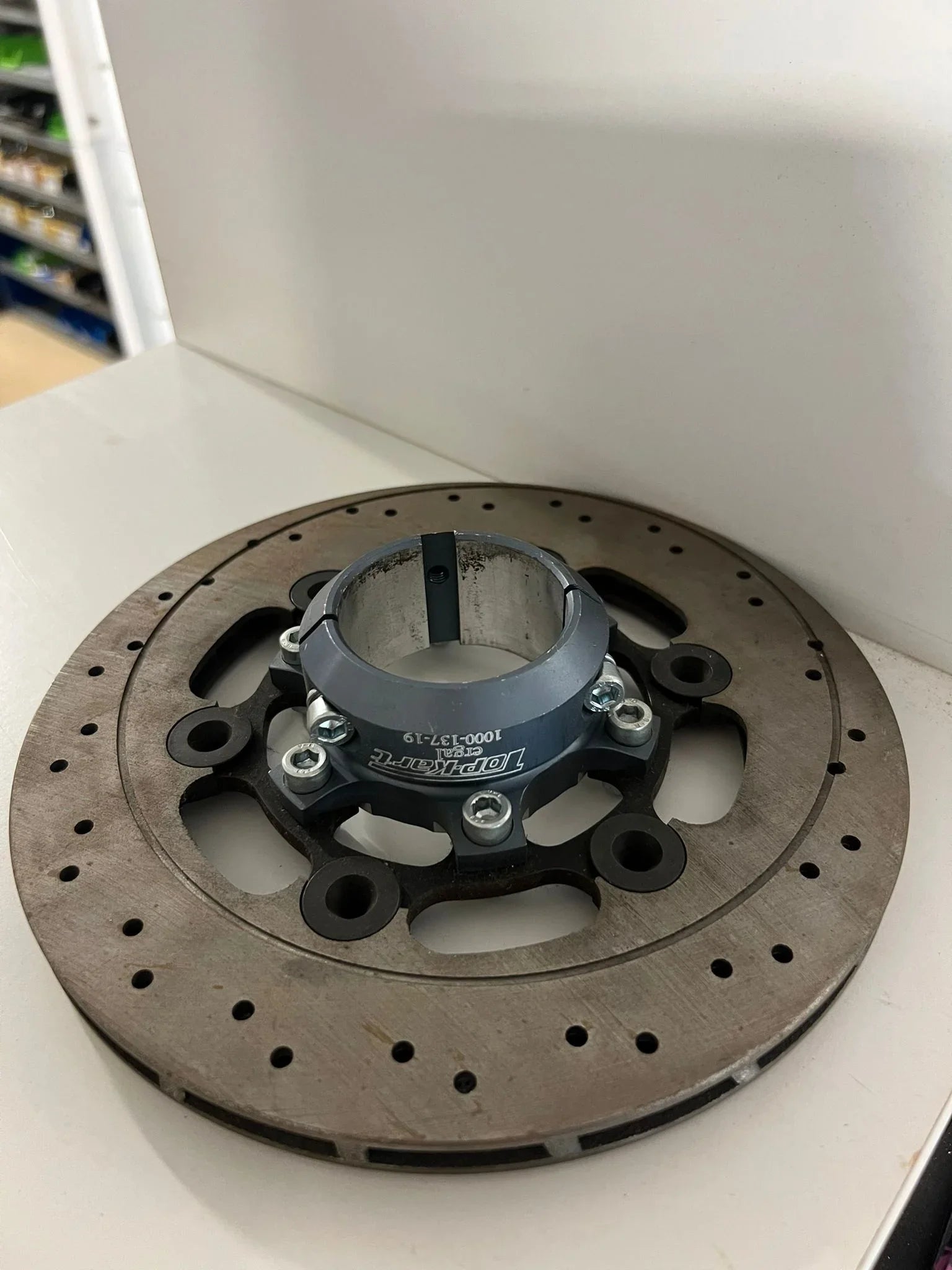 Top Kart remschijf incl support voor 50mm as - KartKings